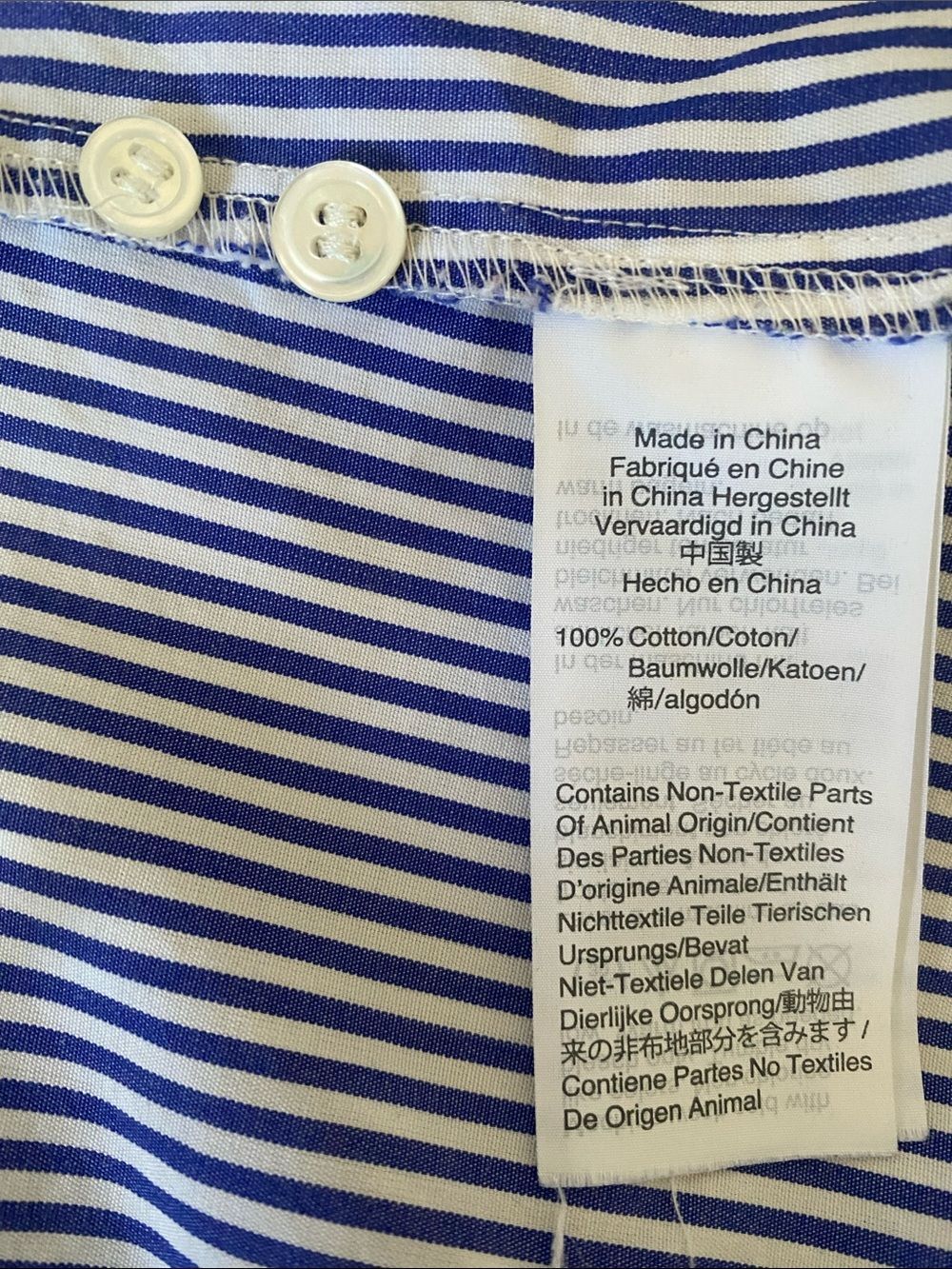 J. Crew x Thomas Mason Blue/White Striped Bow-Tie Blouse Sz 8 Puff Sleeve Preppy - Picture 12 of 13